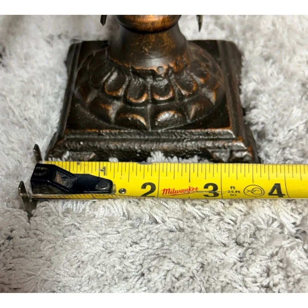 Vtg Tuscan Style Metal Grapevine Pillar‎ Candle Holders Set of 2 Bronze Finish